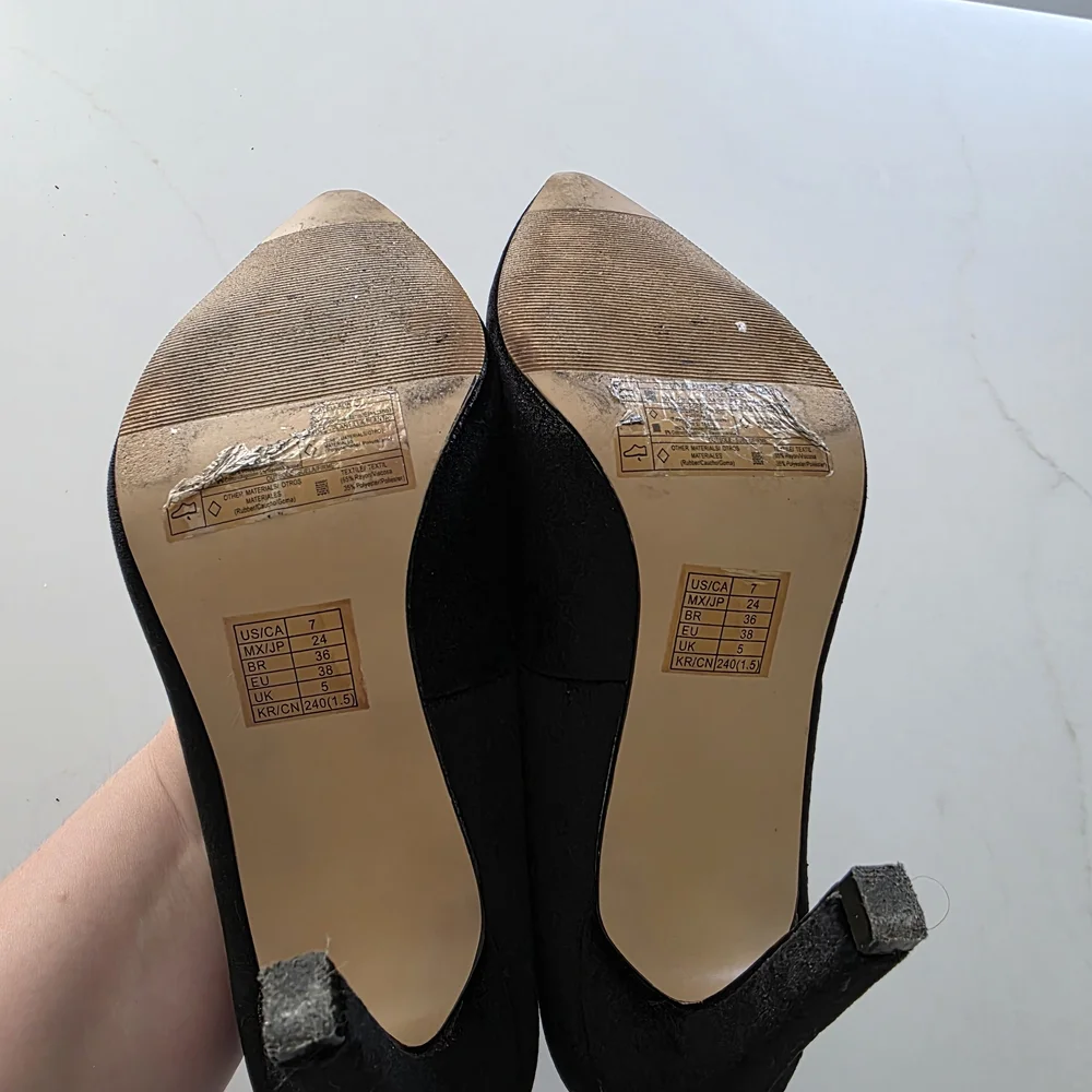 Velvet Black Heels - Picture 3 of 4